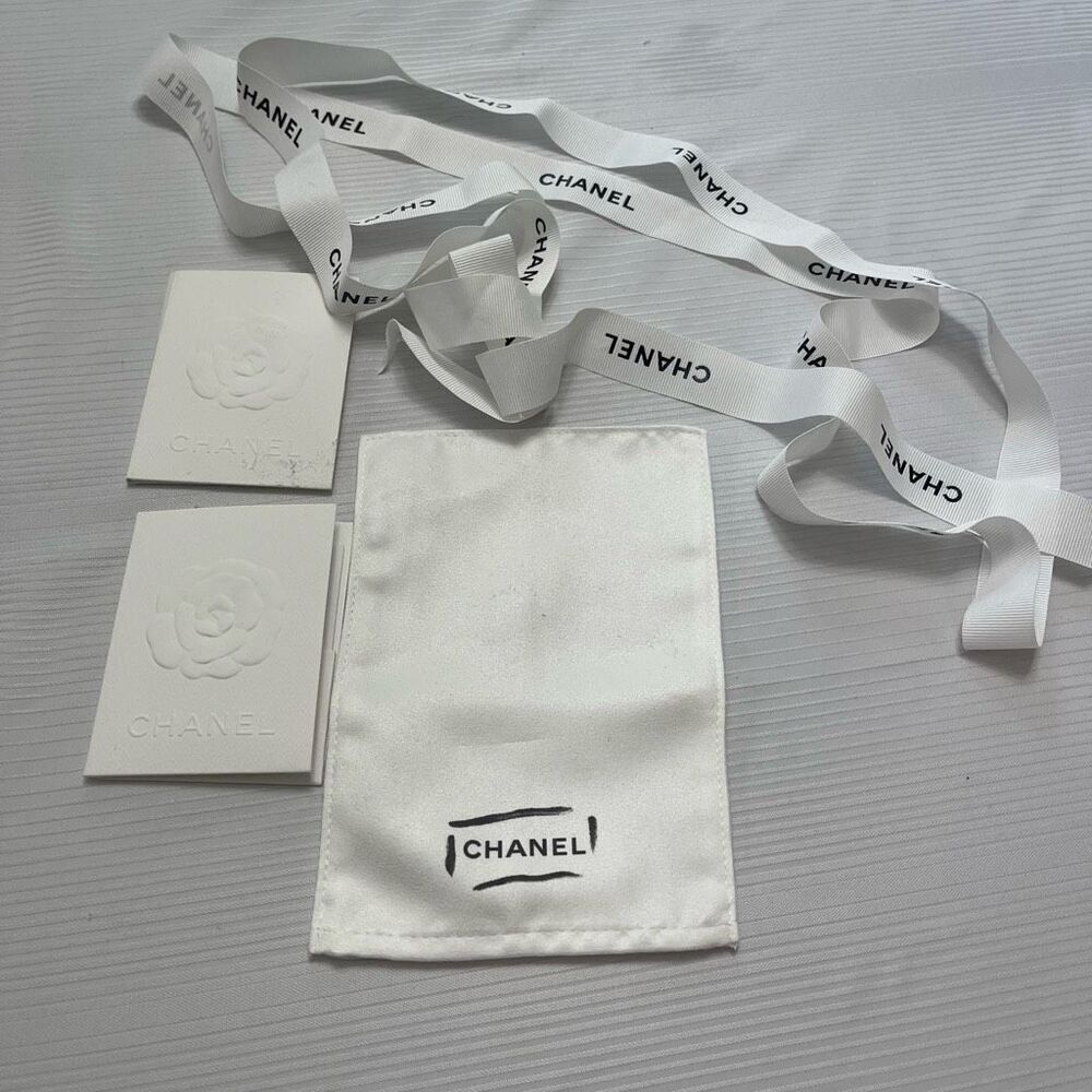 CHANEL HANDBAG CLEANING SOFT CLOTH and WHITE RIBBON